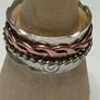 Handmade sterling silver fidget spinner ring with copper. Image 7