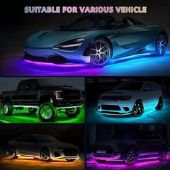 RGB LED Underglow Car Light Strips, Sound-Activated