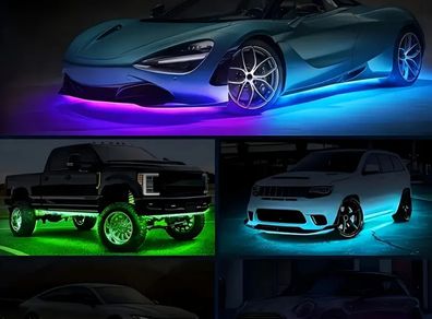 RGB LED Underglow Car Light Strips, Sound-Activated