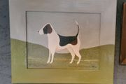 Contemporary Minimalist Naive Irish Folk Art Dog