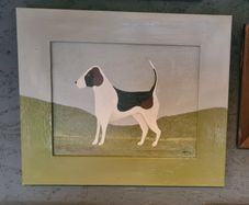 Contemporary Minimalist Naive Irish Folk Art Dog
