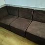 4 Seater L Corner Sofa Brown Fabric couch Image 5