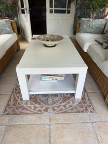 white wooden coffee table
