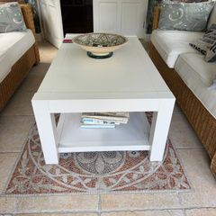 white wooden coffee table