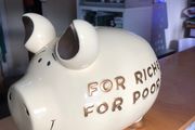 Vintage Antique Porcelain Large Piggybank