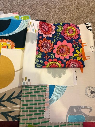 fabric from fabric books and colour cards