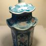 7" Signed Hand Painted Hexagon Ginger Jar Image 6