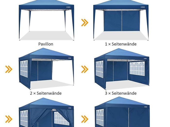 3 x 3 m, folding gazebo, Marquee Waterproof PU coating, heavy duty steel frame, with 4 sandbags