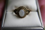 Antique Brass Moonstone Ring size R