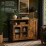 Industrial Sideboard Storage Cabinet Brown Black 110 cm Image 2