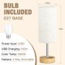 Bedside Lamps, Table Lamp for Living Room Bedroom, Touch Lamps Bedside with USB A+C Charging Ports, Dimmable Small Lamp with Fabric Shade for Kids Room, Study, Dorm, Office(Bulb Included) Image 6