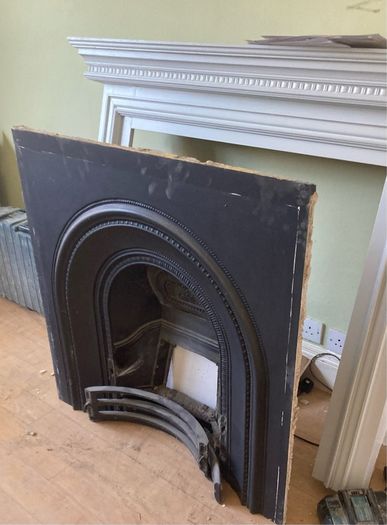Complete Victorian-Style Fireplace Surround & Cast Iron Insert