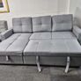 Big Deal light grey fabric corner sofa bed with storage Image 5