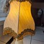 Vintage Midcentury Small marble Table lamp with cloth shade Image 6