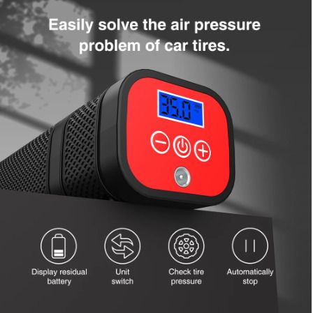 Air Compressor Digital Tire Inflator For Auto Motorcycle Bicycle