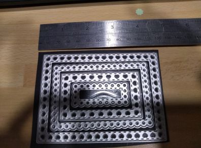 Nest of rectangle die cutting frames