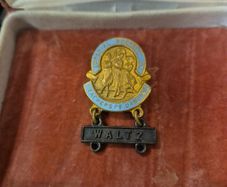 Vintage Imperial Society of Teachers of Dance. Waltz.Vintage Enamel Pin Badge.