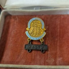 Vintage Imperial Society of Teachers of Dance. Waltz.Vintage Enamel Pin Badge.
