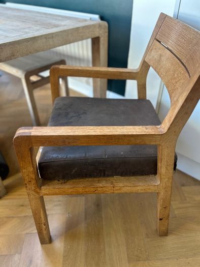 solid oak table, chairs and bench