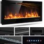 Electric Fireplace Touch Screen Glass Panel Colorful Flame Insert Wall Mounted Heater Remote Control with Crystal&Log Set,900/1800W (FREE POSTAGE) Image 6