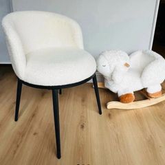 Brand New Boucle Teddy Accent Chair  Still Boxed