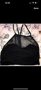 Boohoo mesh black halterneck crop top