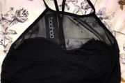 Boohoo mesh black halterneck crop top