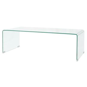 Coffee Table Tempered Glass 100x48x33 cm Clear