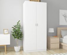 Wardrobe White 90x52x200 cm Chipboard