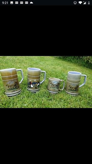 Irish Porcelain Tankards x 4