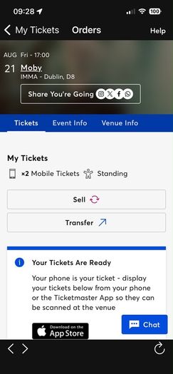 Moby Tickets x 2