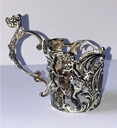 Solid Sterling Silver Spirit Cup Holder/Cert