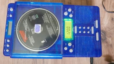 Vintage Sharper Image CD Player AM/FM Radio Shower Buddy! Clear Blue