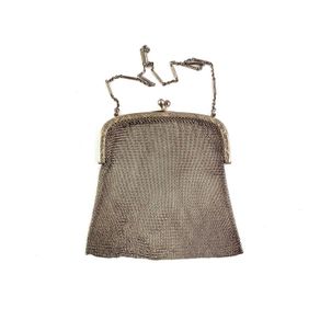 Antique 800 Silver mesh chainmail coin purse