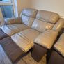 DFS Genuine Leather Recliner Sofa Suite and Footstool Image 4