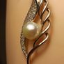 Sterling Silver Pearl & Zircon Solid Drop Pendant Image 4