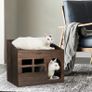BRAND NEW Durable Wooden Cat Cave Bed Furniture Kitten Sleep Lounge House Bed with Cushion Pad Litter Box for Indoor Cats Image 2
