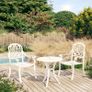 3 Piece Bistro Set Cast Aluminium White Image 10