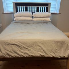 Wooden double bed frame