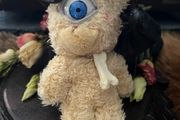 1 Look-y Charms Cyclops Plushie Bear Doll Eyeball Mischief Stuffed Animal Emo Monster Keyring Keychain Bag charm with a Crystal Heart