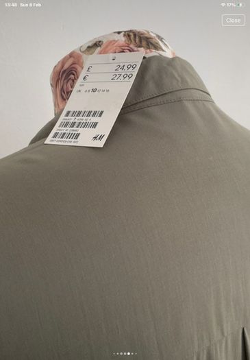 shirt bnwt H&M long shirt /shirt dress khaki size 10