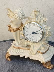 Beautil Vintage Ceramic Angel Clock