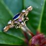 Antique Sapphire, Ruby, Emerald & Pearl Ring circa 1860 Image 4