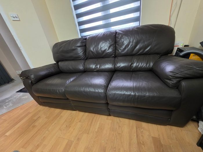 Leather sofa recliner 3 seater