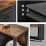 _Sideboard, Kitchen Cabinet with Drawer, Side Cabinet with Doors, Multi-Purpose Cabinet, Metal Frame, Cabinet for Living Room, Dining Room, Hallway, Vintage Brown/Black Image 4