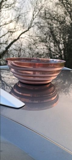 old copper  plant  pot
