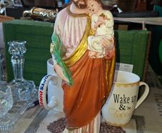 Beautiful Old Statue of Saint Joseph holding Baby Jesus, Postage Available or Collection