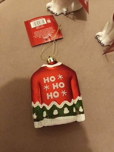 3 x christmas baubles with tags