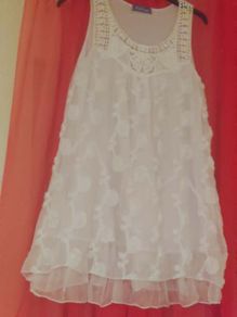 Velon white embroidered chiffon tunic size UK10 EU38 Postage included