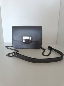 Leather Grey Crossbody Bag